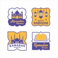 Ramadan flat badge vector collection