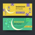 Ramadan Gift Voucher layout with different discount offer. Royalty Free Stock Photo