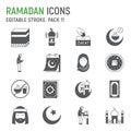 Ramadan glyph icon set