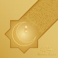 Ramadan gold backgrounds vector,Ramadan kareem with arabic pattern