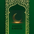 Ramadan greeting cards with golden moon