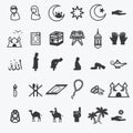 Ramadan icons set