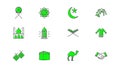 Ramadan icons on white background.