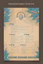 Ramadan Iftar menu template design with simple grass in hand drawn design