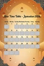 Ramadan iftar time table 2026 Royalty Free Stock Photo