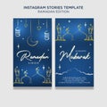 Ramadan instagram story collection template vector Premium