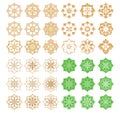 Ramadan Islam six stars eight petals sign set