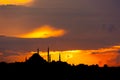 Ramadan or islamic concept photo. Silhouette of Suleymaniye Mosque Royalty Free Stock Photo