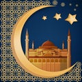 Ramadan Kareem abstract background template with hagia sophia