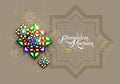 Ramadan Kareem. Abstract girih flower encrusted with color crystals. Vector illustration. Islamic jewelry ornament Royalty Free Stock Photo