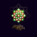 Ramadan Kareem. Abstract girih flower encrusted with color crystals. Vector illustration. Islamic jewelry ornament Royalty Free Stock Photo