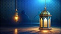 Ramadan kareem arabic islamic pattern background with lamp Royalty Free Stock Photo