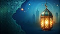 Ramadan kareem arabic islamic pattern background with lamp Royalty Free Stock Photo
