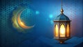 Ramadan kareem arabic islamic pattern background with lamp Royalty Free Stock Photo