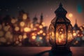 Ramadan Kareem background banner with ornamental Arabic lantern. Islamic Greeting Cards for Muslim Holidays and Ramadan. Royalty Free Stock Photo