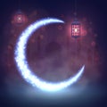 Ramadan Kareem lanterns background. Eid Mubarak. Royalty Free Stock Photo