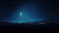 Ramadan Kareem background, Crescent Moon, Night Sky AI, Generated Image Royalty Free Stock Photo