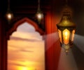 Ramadan Kareem background.Eid Mubarak, greeting background with ÃÂolorful lantern