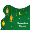 Ramadan Kareem background with hanging lamps and stars Royalty Free Stock Photo