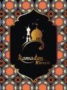 Ramadan Kareem background illustration of mosque Royalty Free Stock Photo