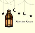 Ramadan Kareem Background with Lamps.