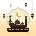 Ramadan kareem background with modern mosque silhouette
