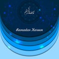 Ramadan Kareem background. Paper cut vector illustration with star ,moon and mandala. Royalty Free Stock Photo
