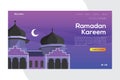 Purple Ramadan kareem banner of landing page