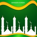 Ramadan kareem beautiful mosque shiny green