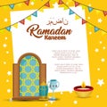 Ramadan kareem card with set icons Royalty Free Stock Photo