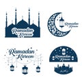 Ramadan kareem card with set icons Royalty Free Stock Photo