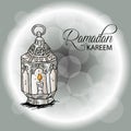 Ramadan Kareem celebration with arabic lantern. Royalty Free Stock Photo