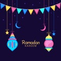 Ramadan Kareem celebration greeting card. Royalty Free Stock Photo
