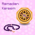 Ramadan Kareem. Chaplet and compass