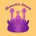 Ramadan Kareem concept flower background with islamic vector illustration.