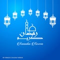 Ramadan Kareem Creative typography with a Minaret and Domb of Ma Royalty Free Stock Photo