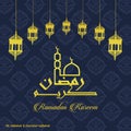 Ramadan Kareem Creative typography with a Minaret and Domb of Ma Royalty Free Stock Photo