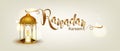 Ramadan Kareem with crescent moon gold luxurious crescent,template islamic ornate element for greeting card