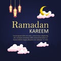 Ramadan kareem dark blue with clouds Royalty Free Stock Photo