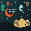 Ramadan kareem design background paper art. vector illustration Royalty Free Stock Photo