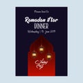 Ramadan Kareem Design Background. Vector Illustration for greeting card, poster and banner Royalty Free Stock Photo