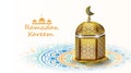 Ramadan Kareem design with Gold arabic Lamp. Vector illustration