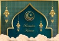 Ramadan Kareem design on Islamic background