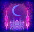 Ramadan Kareem Design at night Royalty Free Stock Photo