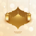 Ramadan kareem eid festival blessings greeting design Royalty Free Stock Photo