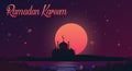 Ramadan Kareem and Eid Mubarak Background Vector Illustration, Holy Month For Moslem, Happy Fasting and Iftar Party