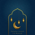 Ramadan Kareem, Eid Mubarak. happy Islamic holiday greeting card Royalty Free Stock Photo