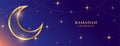 Ramadan kareem or eid mubarak shiny sparkling banner design