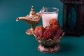 Ramadan Kareem fasting Food Concept Royalty Free Stock Photo