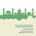 Ramadan Kareem flat illustration with mosque